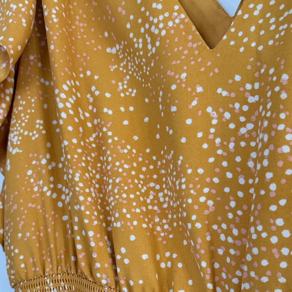 Express Golden Yellow Ruffle Midi Dress - Picture 3 of 8